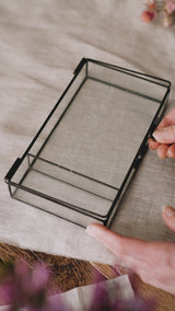 Glass Photo Box with Wood Crystal USB Drive for Wedding Photo