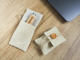 Natural Wooden USB Flash Drive in Eco Style with Linen Wrap - "nWood" - nzhandicraft